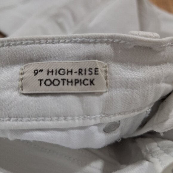 J Crew 9" high rise toothpick white jeans size 25P - Picture 7 of 10
